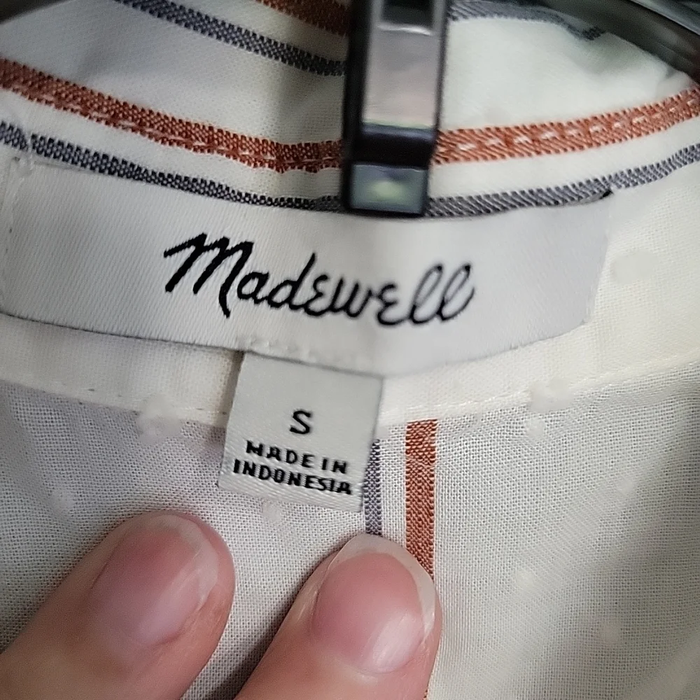 Madewell Striped Button-Up Dress Sz Small - Picture 2 of 7